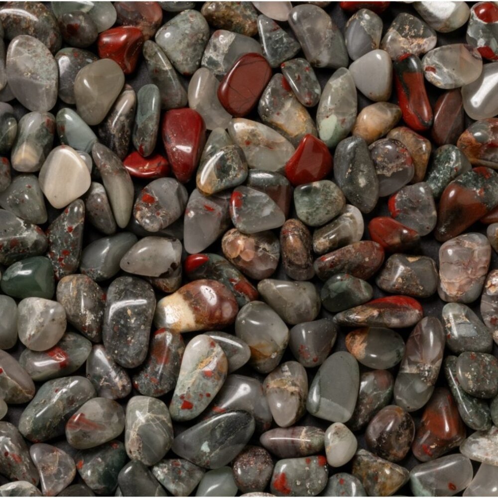 1/2 lb Small Tumbled African Bloodstone Seftonite Heliotrope Gemstone Crystals